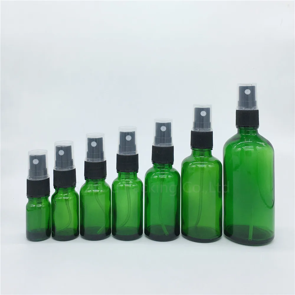 

2PCS Green Glass Empty Perfume Spray Bottle 5ml 10ml 15ml 20ml 30ml 50ml 100ml Fine Mist Atomizer Refillable Bottles Vial