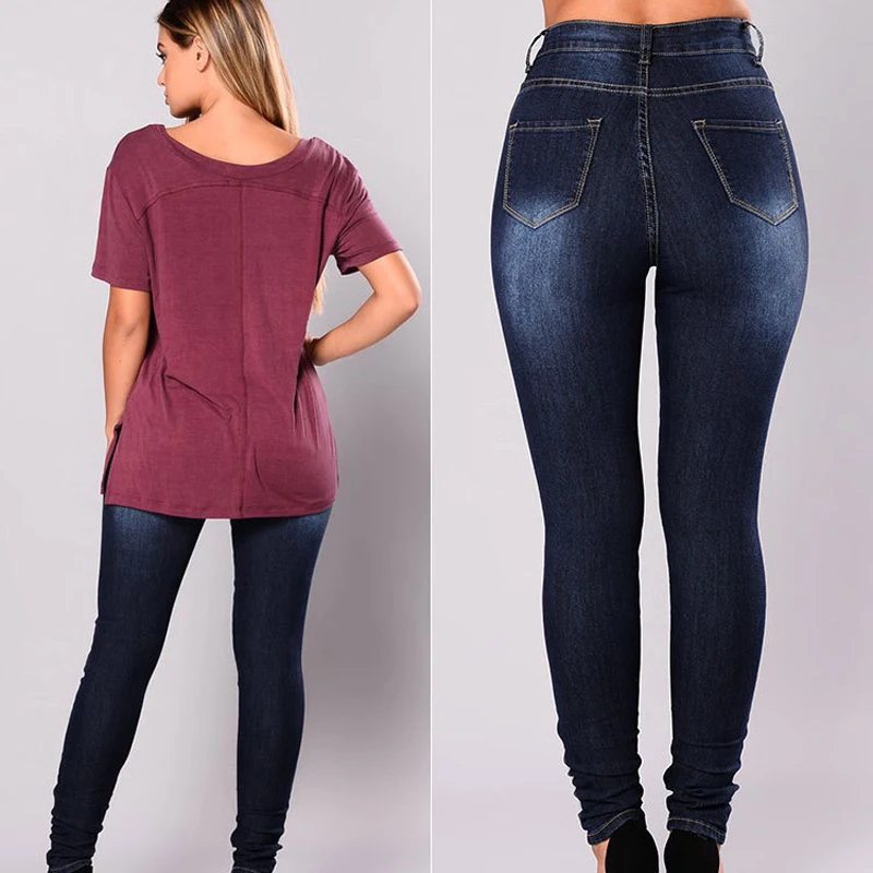 Slim-Fit Stretch Pencil Feet Pants Worn Ripped Jeans Fashion Casual Skinny Hole Jeans Woman Sexy Women's Jeans With High Waist
Slim-Fit Stretch Pencil Feet Pants Worn Ripped Jeans Fashion Casual Skinny Hole Jeans Woman Sexy Women's Jeans With High Waist