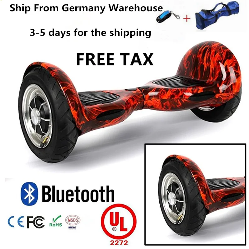 10 дюймов большие колеса баланс скутер Ховерборд giroskuter с Bluetooth | Спорт и