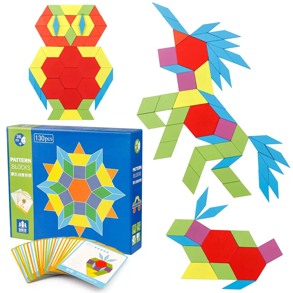 130 Pcs Wooden Pattern Puzzle Set Geometric Manipulative Shape Puzzle – Graphical Early Educational Montessori Tangram Toys
130 Pcs Wooden Pattern Puzzle Set Geometric Manipulative Shape Puzzle – Graphical Early Educational Montessori Tangram Toys