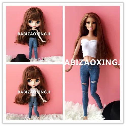 Handmade Fashion doll clothing blyth chest wrap+ jeans suit for 1/6 blyth 30cm doll accessories licca pullip clothes for barbie
Handmade Fashion doll clothing blyth chest wrap+ jeans suit for 1/6 blyth 30cm doll accessories licca pullip clothes for barbie