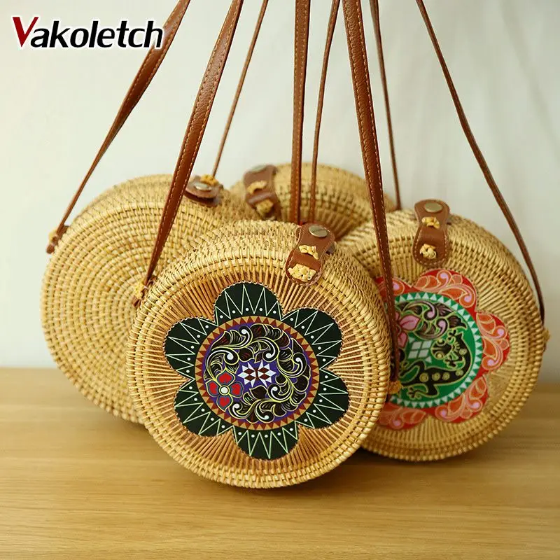 Round Beach Bag Girls Circle Rattan bag Small Bohemian Flower Shoulder bag Bali Vintage Handmade Crossbody Leather Bag KL609
Round Beach Bag Girls Circle Rattan bag Small Bohemian Flower Shoulder bag Bali Vintage Handmade Crossbody Leather Bag KL609