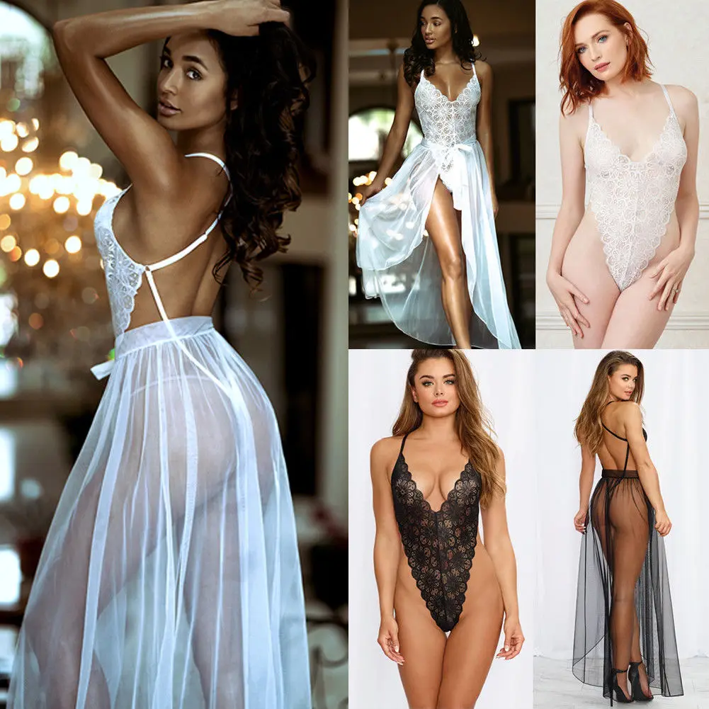 2 Styles Women Lace Sheer Lingerie V Neck See-through Mesh Bodysuit Sleepwear Babydoll Nightwear
2 Styles Women Lace Sheer Lingerie V Neck See-through Mesh Bodysuit Sleepwear Babydoll Nightwear