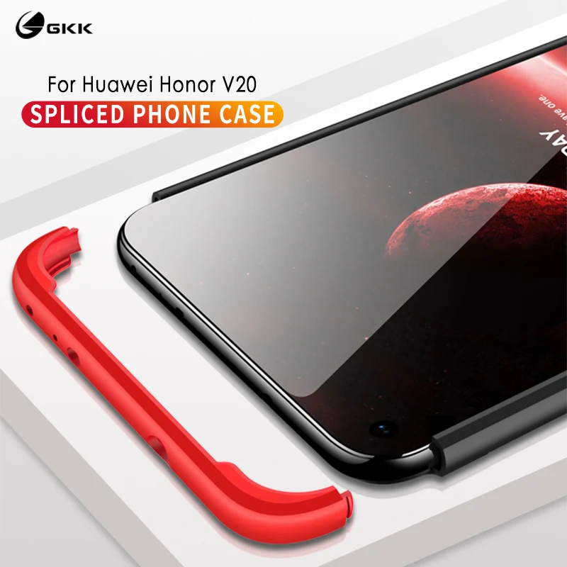 Роскошный чехол GKK для Huawei Honor V20 3 в 1 матовый Жесткий ПК цветной телефона деловом