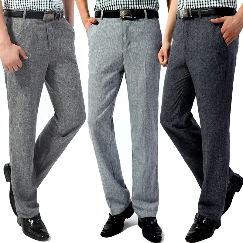 New summer thin men casual suit pants high waist loose linen trousers middle-aged straight men's clothing business formal pants
New summer thin men casual suit pants high waist loose linen trousers middle-aged straight men's clothing business formal pants