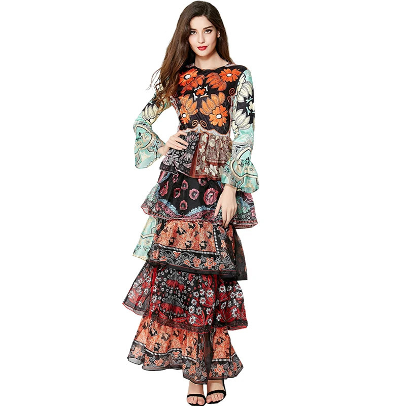 S-4Xl High Quality 2018 Summer And Autumn Brand New Fashion Printing Cascading Cake Type Long-Sleeved Casual Dress Free Shipping
S-4Xl High Quality 2018 Summer And Autumn Brand New Fashion Printing Cascading Cake Type Long-Sleeved Casual Dress Free Shipping