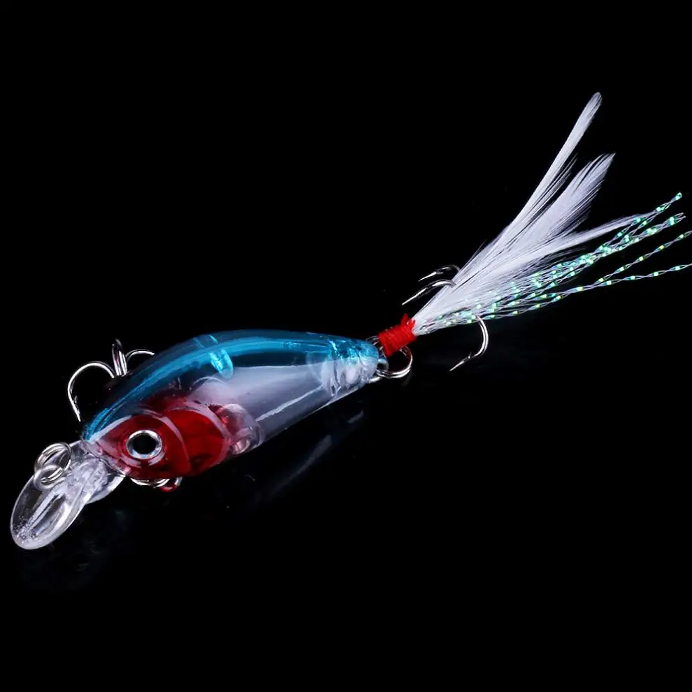 5pcs/lot 3.6cm 3.5g Artificial Fishing Lure Set Swimbait Crank Bait Hook Mini Crankbait with 3D Eyes and Feather
5pcs/lot 3.6cm 3.5g Artificial Fishing Lure Set Swimbait Crank Bait Hook Mini Crankbait with 3D Eyes and Feather