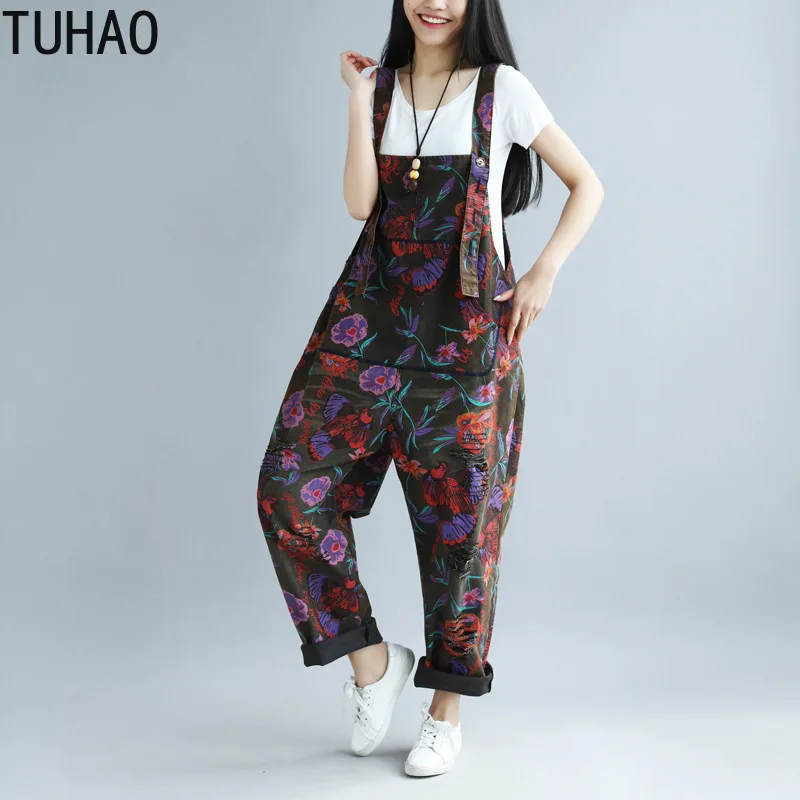 Spring and Summer Prints Old Crotch Pants Women's Big Size Holes Rural Wind Vintage Jumpsuit Overalls Pants Rompers
Spring and Summer Prints Old Crotch Pants Women's Big Size Holes Rural Wind Vintage Jumpsuit Overalls Pants Rompers