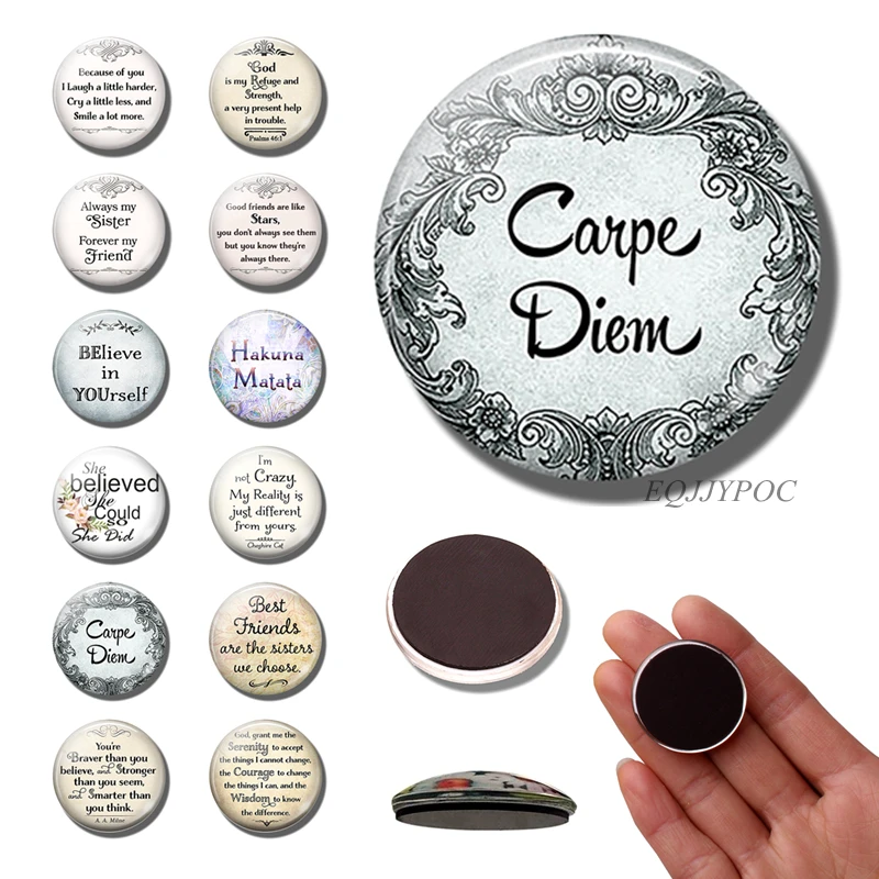 Quote Fridge Magnet 30MM Refrigerator Magnets Carpe Diem Letter Fridge Sticker Message Board Glass Creative Home Decorative
Quote Fridge Magnet 30MM Refrigerator Magnets Carpe Diem Letter Fridge Sticker Message Board Glass Creative Home Decorative