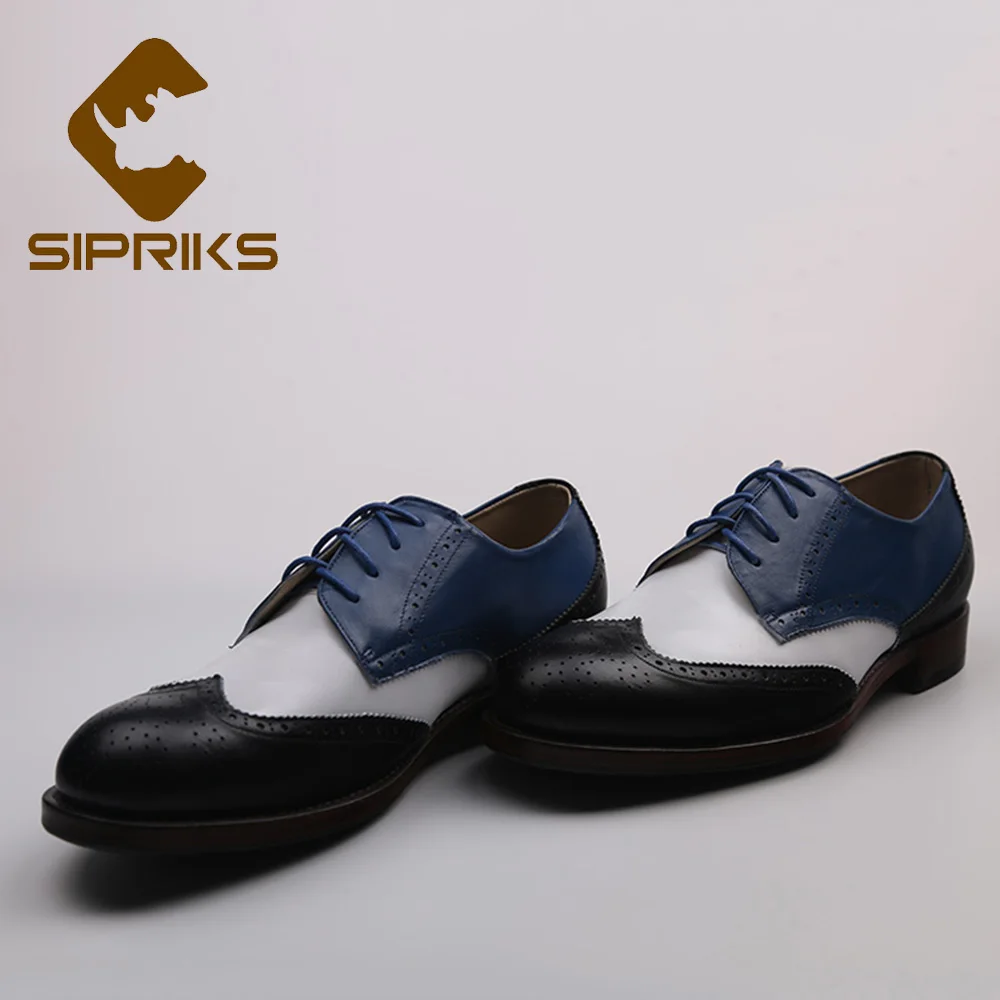 Sipriks Mens Genuine Leather Brogue Shoes Black White Blue Wingtip Shoes Retro Italian Handmade Leather Soled Gents Suit Formal
Sipriks Mens Genuine Leather Brogue Shoes Black White Blue Wingtip Shoes Retro Italian Handmade Leather Soled Gents Suit Formal