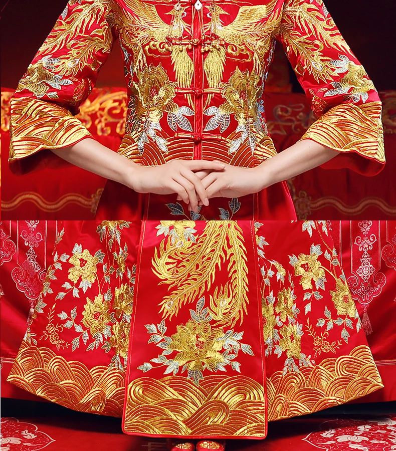 bride wedding dress Traditional chinese style costume Phoenix cheongsam Embroidery clothing Luxury ancient Royal Red Qipao gown
bride wedding dress Traditional chinese style costume Phoenix cheongsam Embroidery clothing Luxury ancient Royal Red Qipao gown