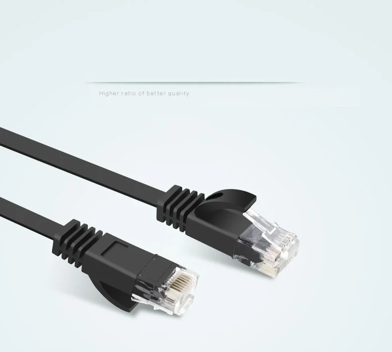 1 м 3 фута Чистый медный провод CAT6 плоский UTP Ethernet сетевой кабель RJ45 патч LAN черный