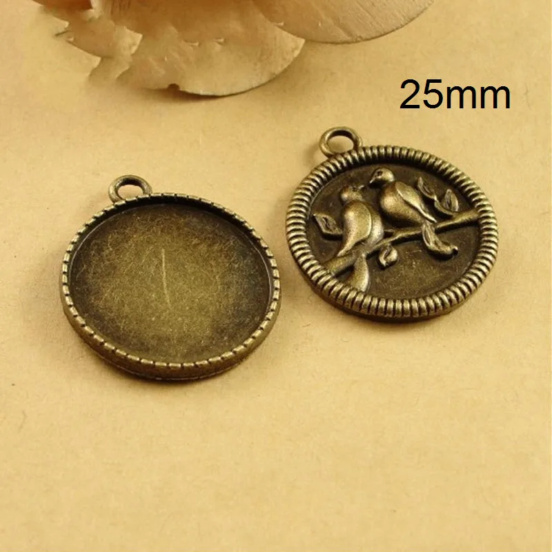 10pcs/lot Antique Bronze Round Blank Cabochon Settings Bird Diy Charms Pendant 25mm Cabochons Base Cameo Trays Necklace Jewelry
10pcs/lot Antique Bronze Round Blank Cabochon Settings Bird Diy Charms Pendant 25mm Cabochons Base Cameo Trays Necklace Jewelry