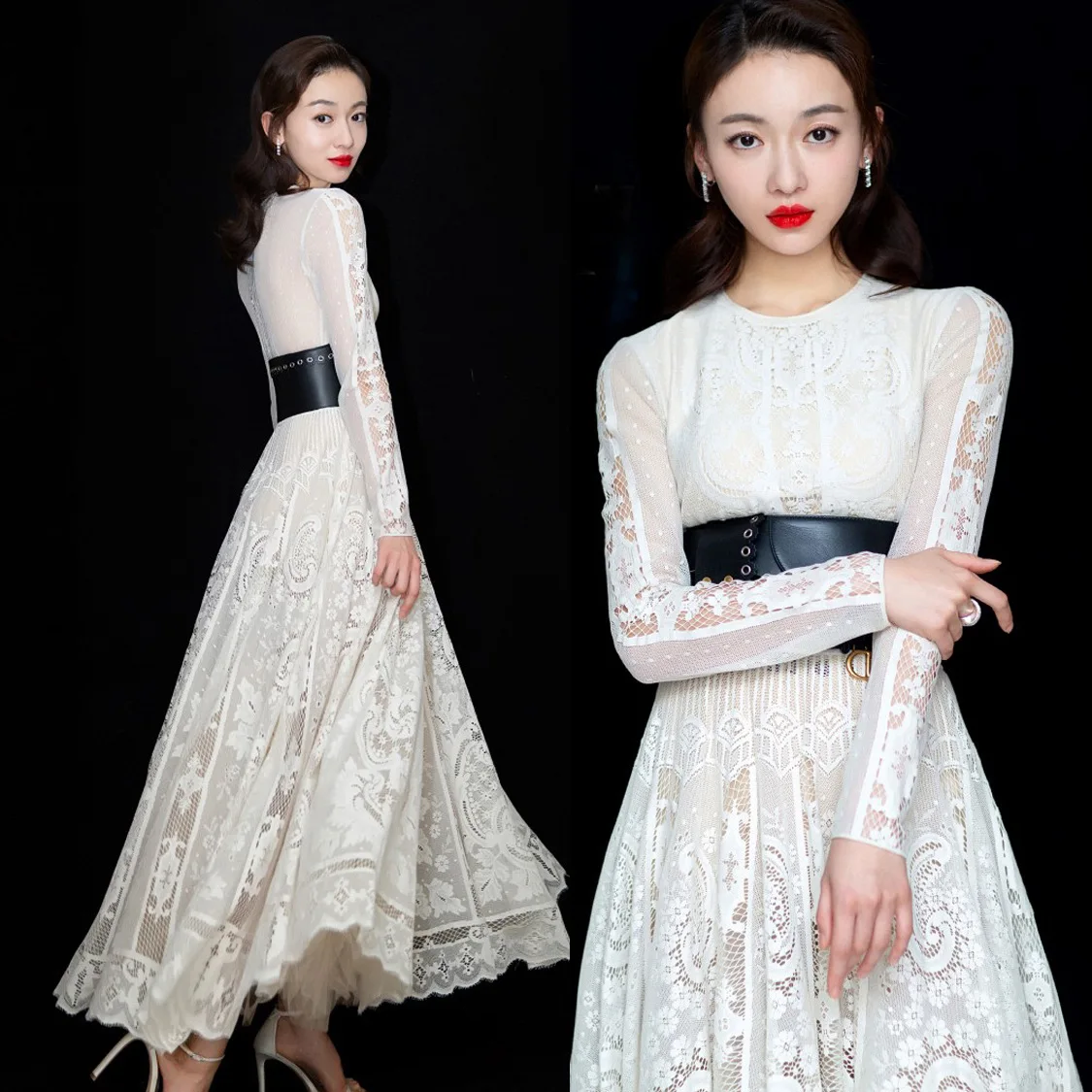 Spring Maxi Celebrity A Line Lace Dress Women White Long Sleeve O Neck Bandage Dress Lady Vestidos Elegant Sexy Party Dresses
Spring Maxi Celebrity A Line Lace Dress Women White Long Sleeve O Neck Bandage Dress Lady Vestidos Elegant Sexy Party Dresses