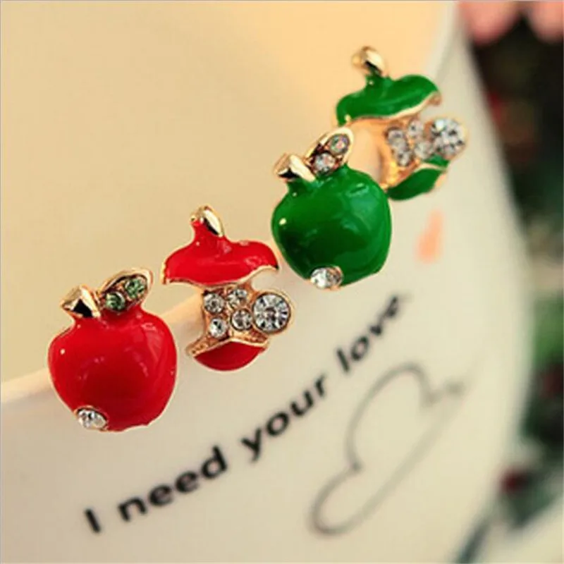 Mini order $1 Women's Fashion Lovely Cute Red & Green Rhinestone Apple Stud Earrings Female CED13
Mini order $1 Women's Fashion Lovely Cute Red & Green Rhinestone Apple Stud Earrings Female CED13