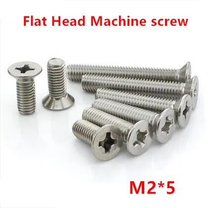 100pcs M2*5 Phillips Flat Head Screw / Cross Reccessed Countersunk Head Machine Screws Stainless Steel
100pcs M2*5 Phillips Flat Head Screw / Cross Reccessed Countersunk Head Machine Screws Stainless Steel