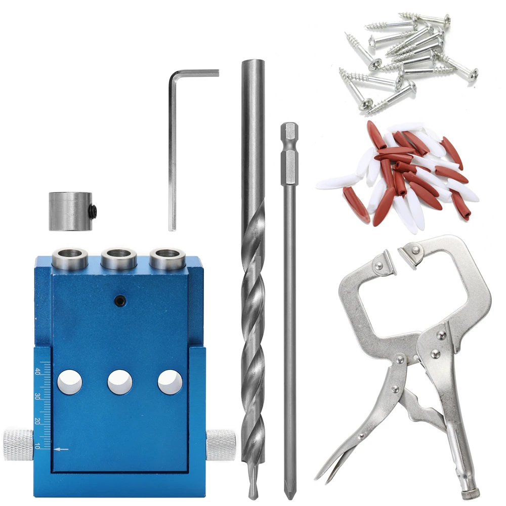 Pocket Hole Jig Kit Oblique Hole Locator for Woodworking Angle Drilling Holes Guide Jig Wood Tools with(out) Clamp
Pocket Hole Jig Kit Oblique Hole Locator for Woodworking Angle Drilling Holes Guide Jig Wood Tools with(out) Clamp