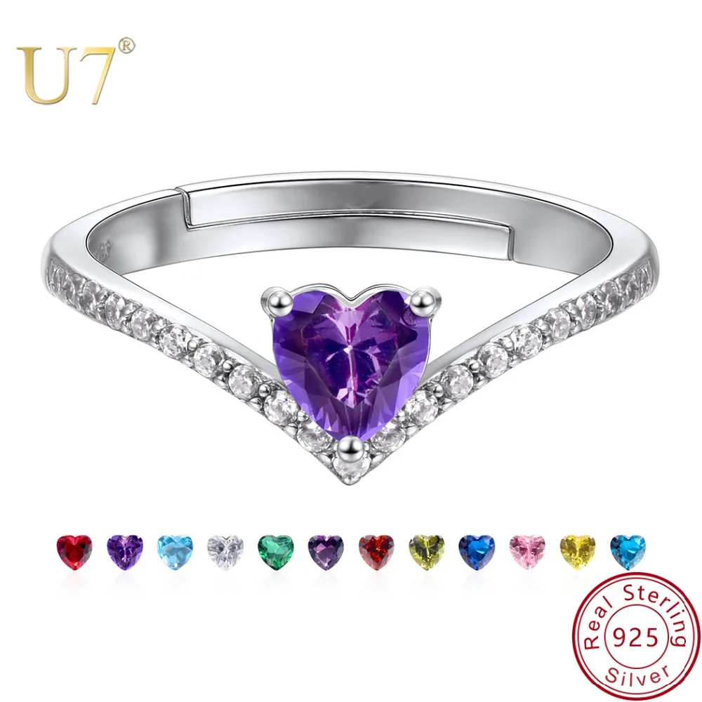 U7 February Birthstone Rings Purple Heart 925 Sterling Silver For Women Engagement Promise Jewelry Girls Party Anillos
U7 February Birthstone Rings Purple Heart 925 Sterling Silver For Women Engagement Promise Jewelry Girls Party Anillos