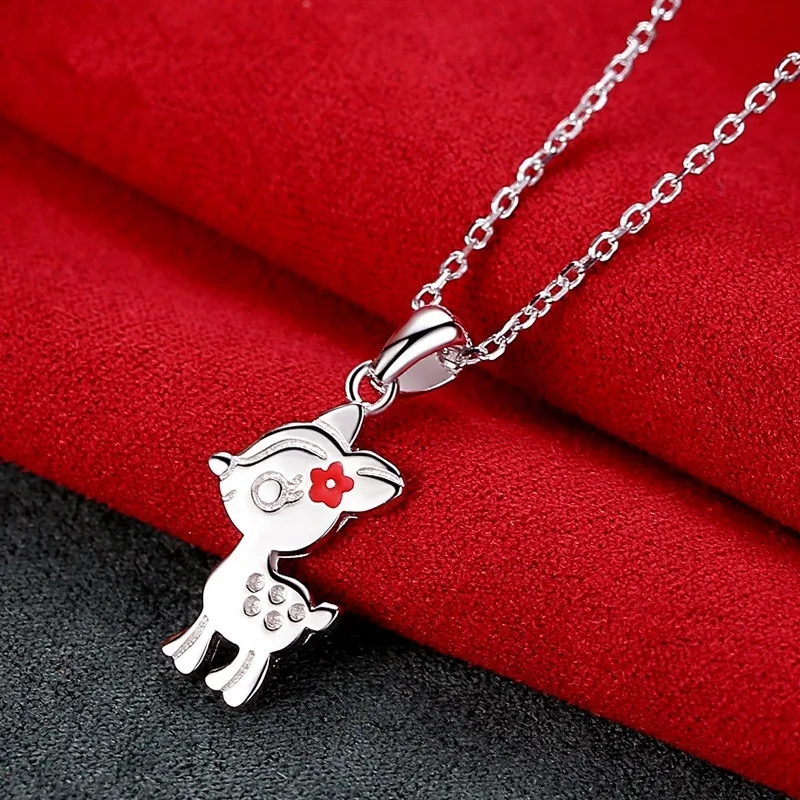 Everoyal Fashion 925 Sterling Silver Necklace For Women Jewelry Cute Deer Girl Pendant Necklace Trendy Valentine's Day Lady Gift
Everoyal Fashion 925 Sterling Silver Necklace For Women Jewelry Cute Deer Girl Pendant Necklace Trendy Valentine's Day Lady Gift
