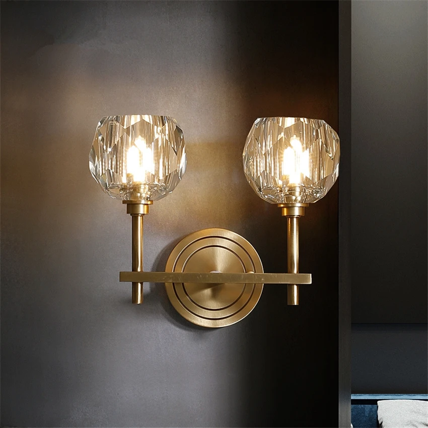 Modern European Luster All-copper Wall Lamps K9 Crystal Living Room Bedroom Entrance Suction Sconce Wall Lights Dual-use Fixture
Modern European Luster All-copper Wall Lamps K9 Crystal Living Room Bedroom Entrance Suction Sconce Wall Lights Dual-use Fixture
