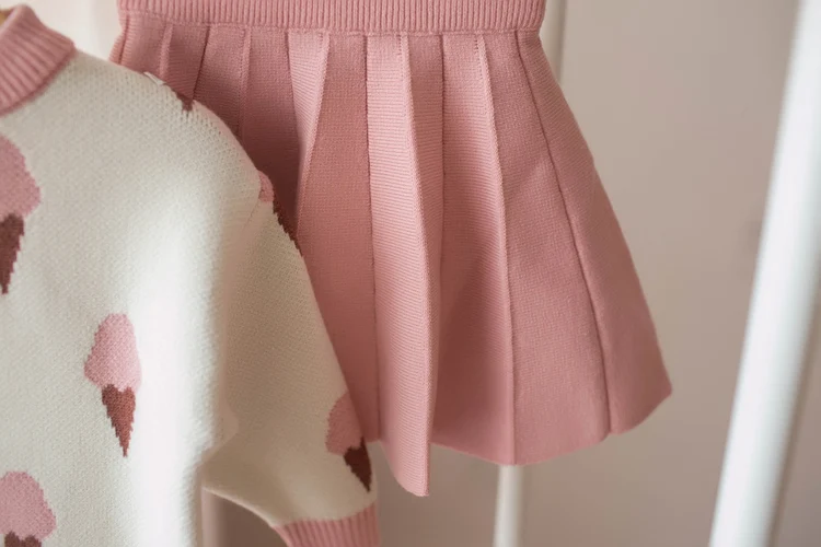 Новые весенние комплекты одежды для детей плиссированная юбка костюмы маленьких