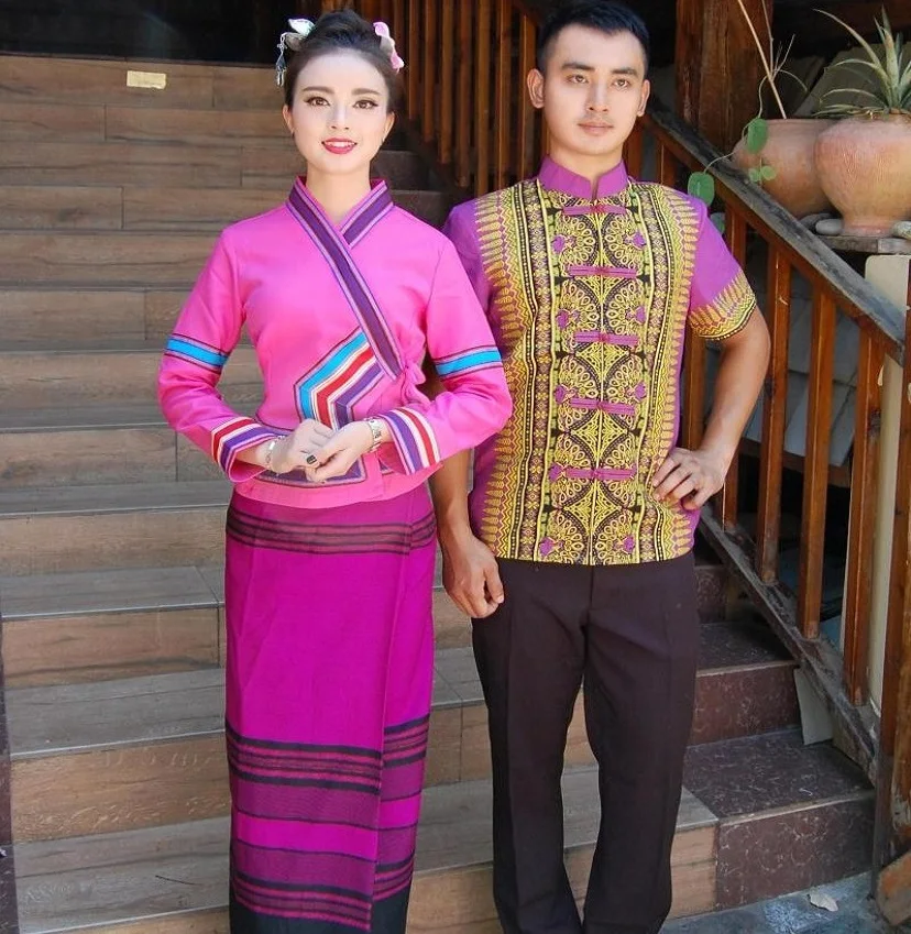 Summer Minority Outfit Thailand Dai traditional costumes of Couple's clothing four seasons special promotion Waiters Outfit
Summer Minority Outfit Thailand Dai traditional costumes of Couple's clothing four seasons special promotion Waiters Outfit