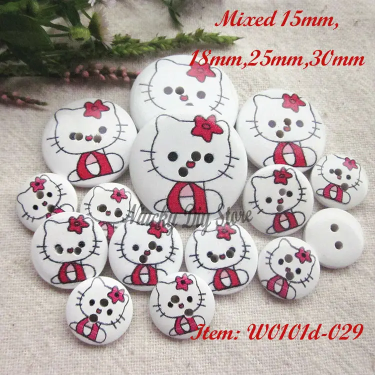 Sewing material 15-30mm Mixed kitty pattern wooden buttons for scrapbook craft handmade and clothing accessories wholesale
Sewing material 15-30mm Mixed kitty pattern wooden buttons for scrapbook craft handmade and clothing accessories wholesale