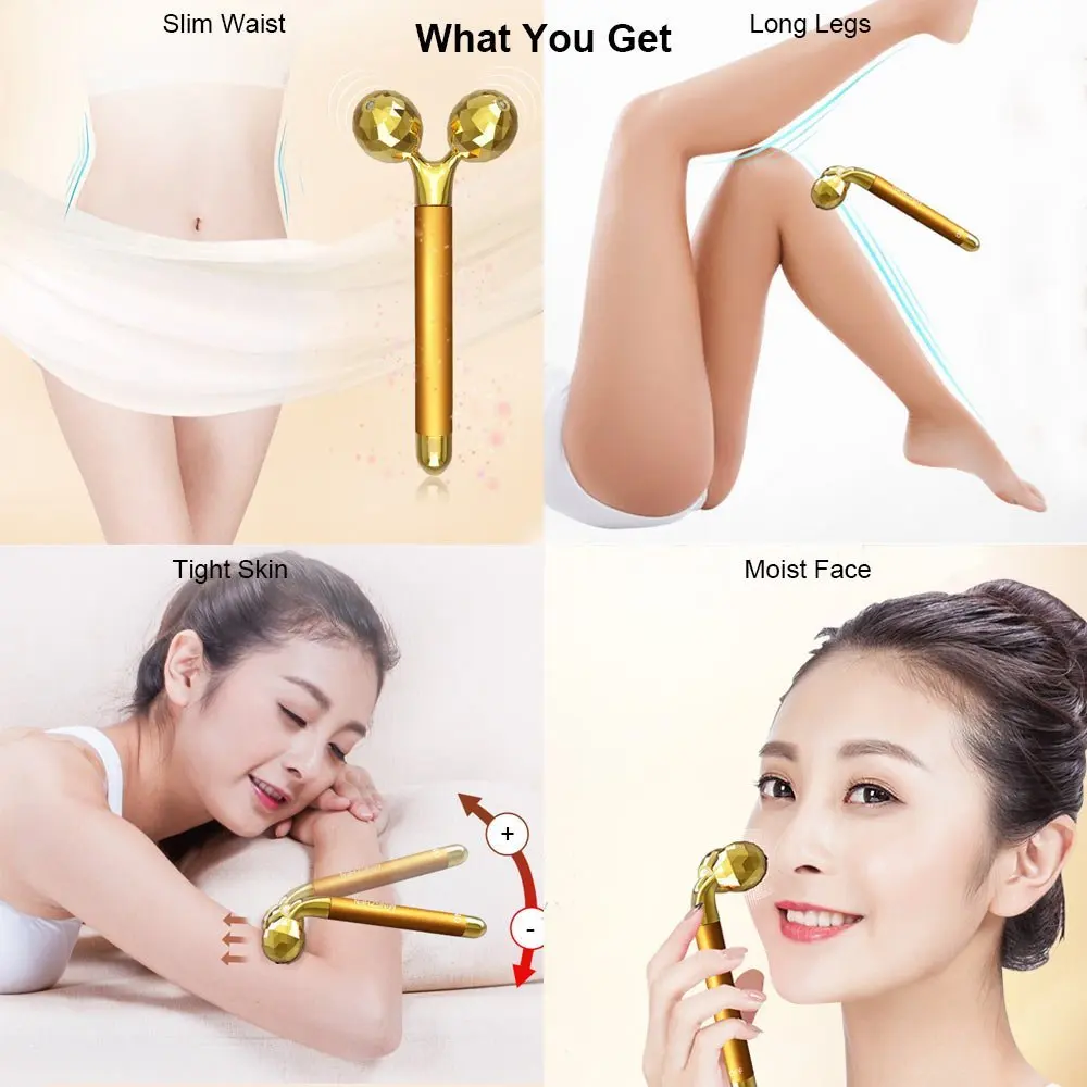 Energy Beauty Bar 24K Gold Pulse Firming Massager Facial Roller Massage 3D Roller Face Body Massager relaxtion skin care tool
Energy Beauty Bar 24K Gold Pulse Firming Massager Facial Roller Massage 3D Roller Face Body Massager relaxtion skin care tool
