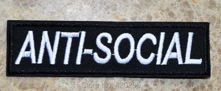 Anti-Social Anti Social Black & White Punk Rock Embroidered Iron On Patches, sew on patch,Appliques, Made of Cloth,100% Quality
Anti-Social Anti Social Black & White Punk Rock Embroidered Iron On Patches, sew on patch,Appliques, Made of Cloth,100% Quality