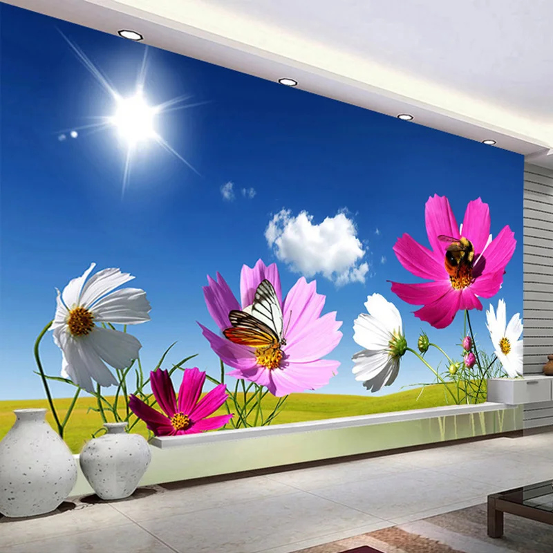 Custom Photo Mural Wallpaper Blue Sky White Clouds Sunshine Flower Wall Painting Living Room Wall Covering Papel De Parede 3D
Custom Photo Mural Wallpaper Blue Sky White Clouds Sunshine Flower Wall Painting Living Room Wall Covering Papel De Parede 3D