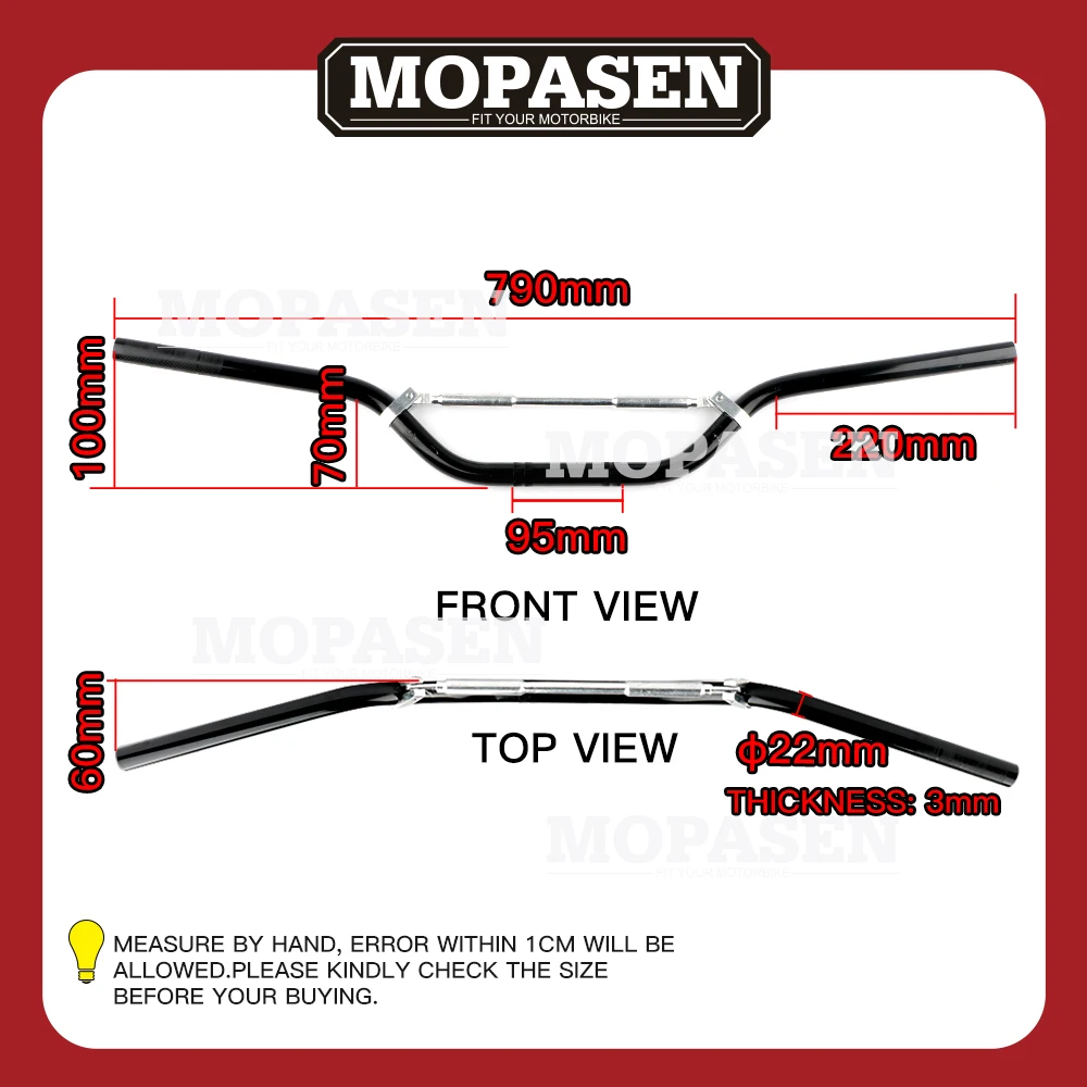 790mm Motorcycle Accessories Handlebar 22mm Universal Fit for Pit Dirt Bike CRF KXF KLX YZF RMZ Motorbike Parts
790mm Motorcycle Accessories Handlebar 22mm Universal Fit for Pit Dirt Bike CRF KXF KLX YZF RMZ Motorbike Parts
