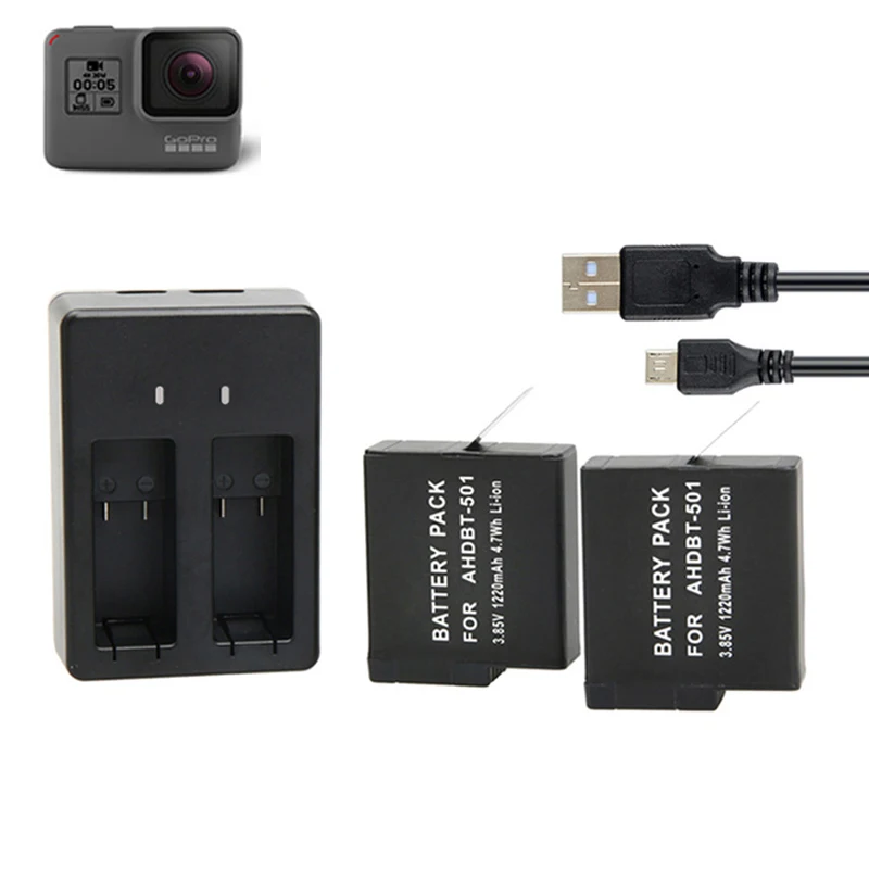 2x Rechargeable Batteries + Dual Charger For GoPro 5 6 7 action Camera Go Pro Hero 7 Hero 6 Hero 5 Black Accessories
2x Rechargeable Batteries + Dual Charger For GoPro 5 6 7 action Camera Go Pro Hero 7 Hero 6 Hero 5 Black Accessories