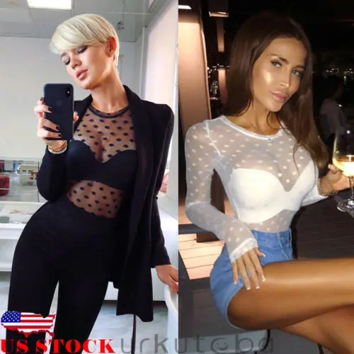 Sexy Women's Long Sleeve Mesh Polka Dot Shirts Blouse Ladies Sheer Bodycon Crop Tops Vest Party Blouses Clothes
Sexy Women's Long Sleeve Mesh Polka Dot Shirts Blouse Ladies Sheer Bodycon Crop Tops Vest Party Blouses Clothes