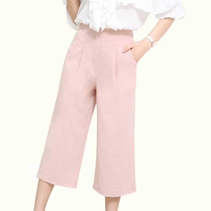 Spring and summer new Linen Wide Leg Pants women Solid color Loose Large size Elastic Pants Casual High Waist Calf-Length Pants
Spring and summer new Linen Wide Leg Pants women Solid color Loose Large size Elastic Pants Casual High Waist Calf-Length Pants