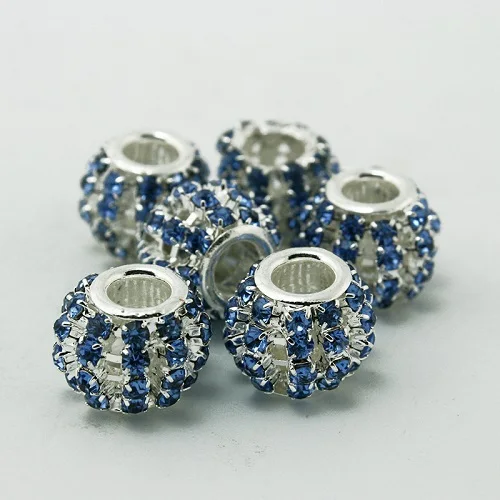 100pcs/lot Light Blue 10x12mm Round Ball Silver Plated with Rhinestone Beads fit European Bracelet
100pcs/lot Light Blue 10x12mm Round Ball Silver Plated with Rhinestone Beads fit European Bracelet