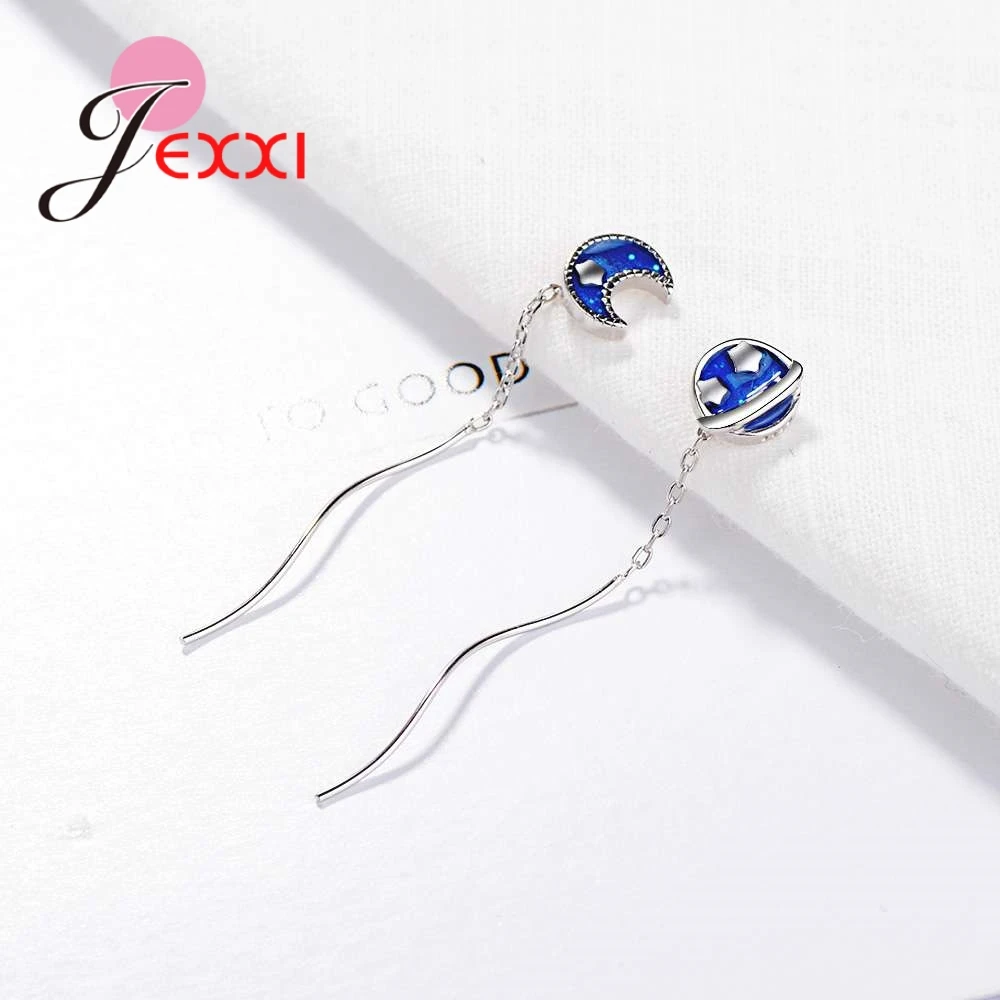 Asymmetry Moon&Star Shape 925 Sterling Silver Earrings Chain Pendant Women Girl Dance Party Jewelry Birthday Gift
Asymmetry Moon&Star Shape 925 Sterling Silver Earrings Chain Pendant Women Girl Dance Party Jewelry Birthday Gift