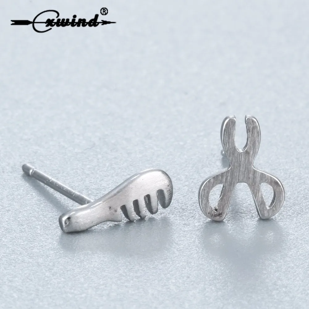 Cxwind Asymmetric Scissors Comb Stud Earrings Jewelry Gifts Charm Funny Piercing Earring for Women Girls oorbellen
Cxwind Asymmetric Scissors Comb Stud Earrings Jewelry Gifts Charm Funny Piercing Earring for Women Girls oorbellen