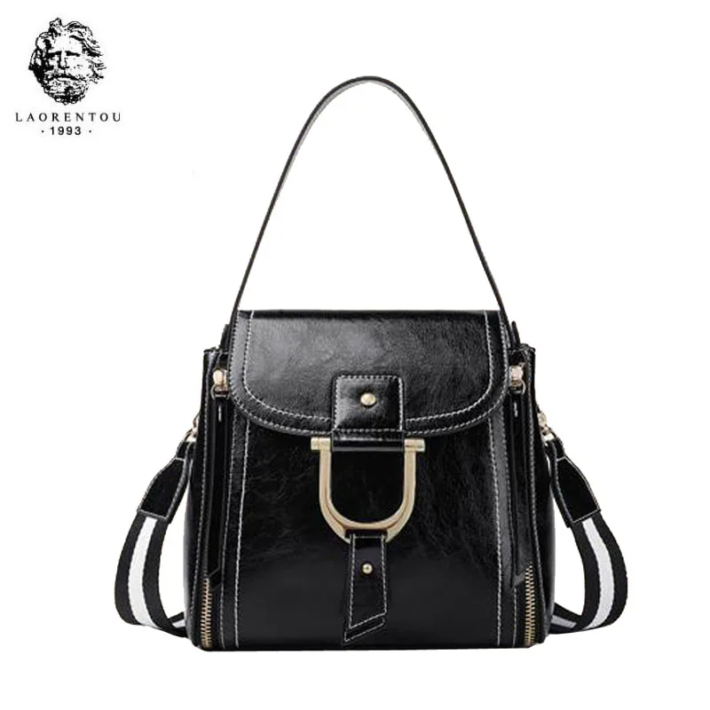 

LAORENTOU 2020 New Women Leather bag cowhide fashion Luxury women famous brand tote women leather shoulder Crossbody bag