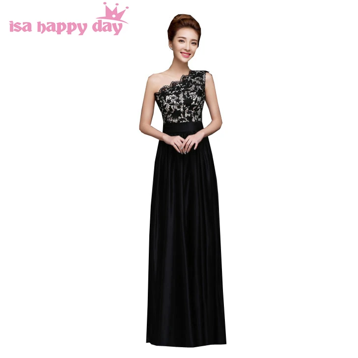 grecian style one shoulder lace chiffon long black womens bridesmaid dresses plus sizes high fashion dress 2020 lace up B2265
grecian style one shoulder lace chiffon long black womens bridesmaid dresses plus sizes high fashion dress 2020 lace up B2265