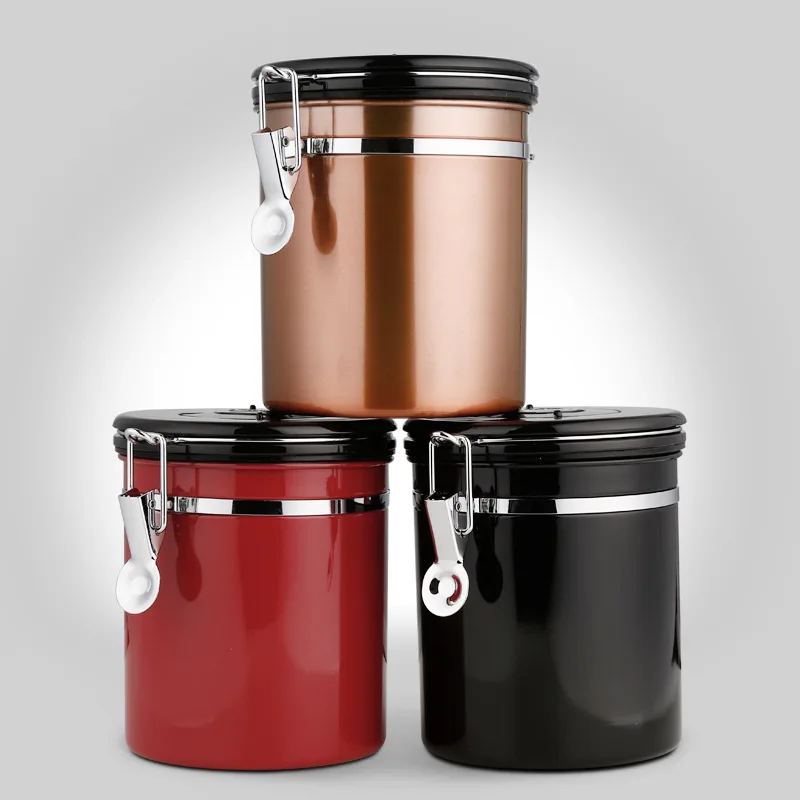 Coffee Canister With Built-in Valve Free Stainless Steel Scoop Keeps Flavor Locked With a Valve Bean Container
Coffee Canister With Built-in Valve Free Stainless Steel Scoop Keeps Flavor Locked With a Valve Bean Container
