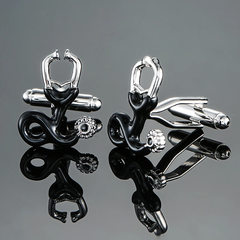 DY New high quality black doctor stethoscope Cufflinks fashion Men's French shirt Cufflinks free shipping
DY New high quality black doctor stethoscope Cufflinks fashion Men's French shirt Cufflinks free shipping