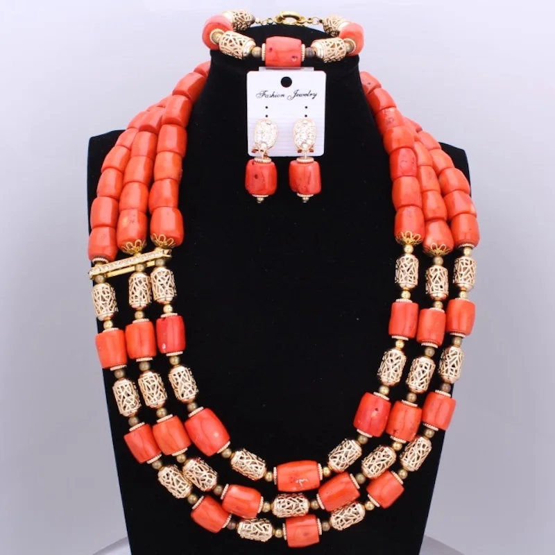 New Orange Big Design Original Coral Jewelry Sets 3 Layers Statement Nigerian Wedding Beads Necklace Jewelry Christmas Set 2017
New Orange Big Design Original Coral Jewelry Sets 3 Layers Statement Nigerian Wedding Beads Necklace Jewelry Christmas Set 2017