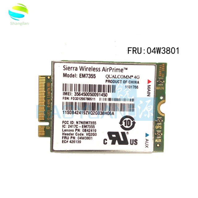 Wi-Fi-карта Sierra Gobi5000 EM7355 LTE 4G WWAN FRU 04X6038 04W3801 NGFF для Lenovo T440 X240 W540 T440P T431S | Компьютеры и