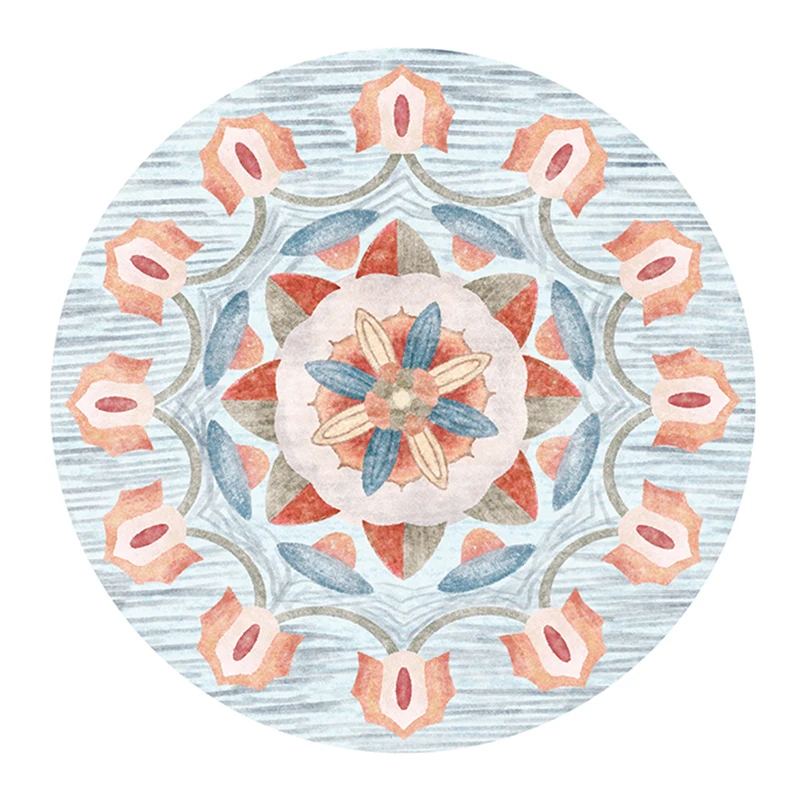 Круглый ковер мандалы в ретро стиле для гостиной круглый коврик с цветочным