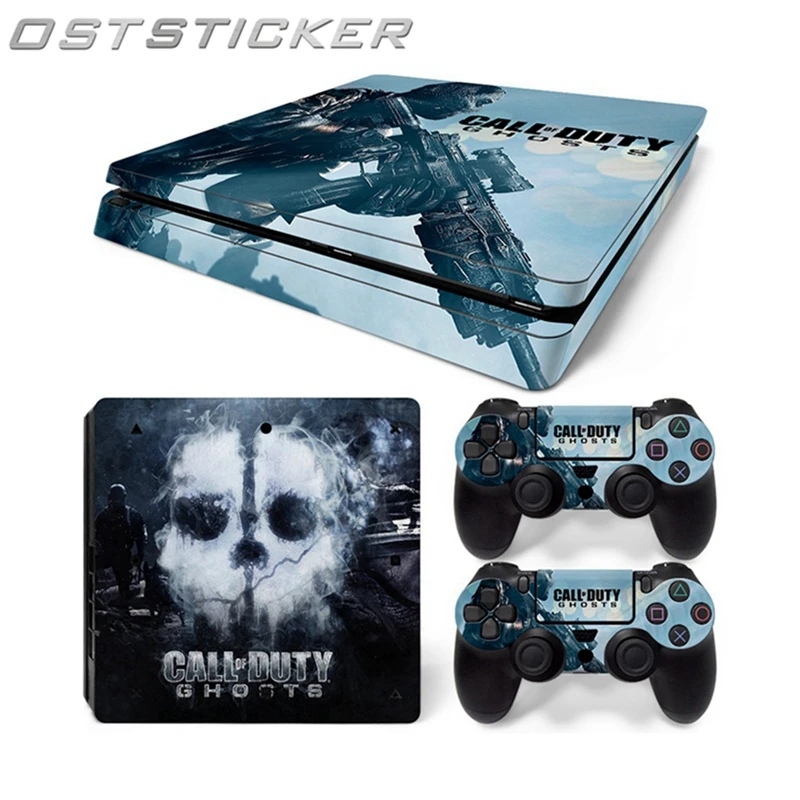 OSTSTICKER Прямая доставка виниловая наклейка кожи наклейки для sony PS4 slim консоли и 2 шт.