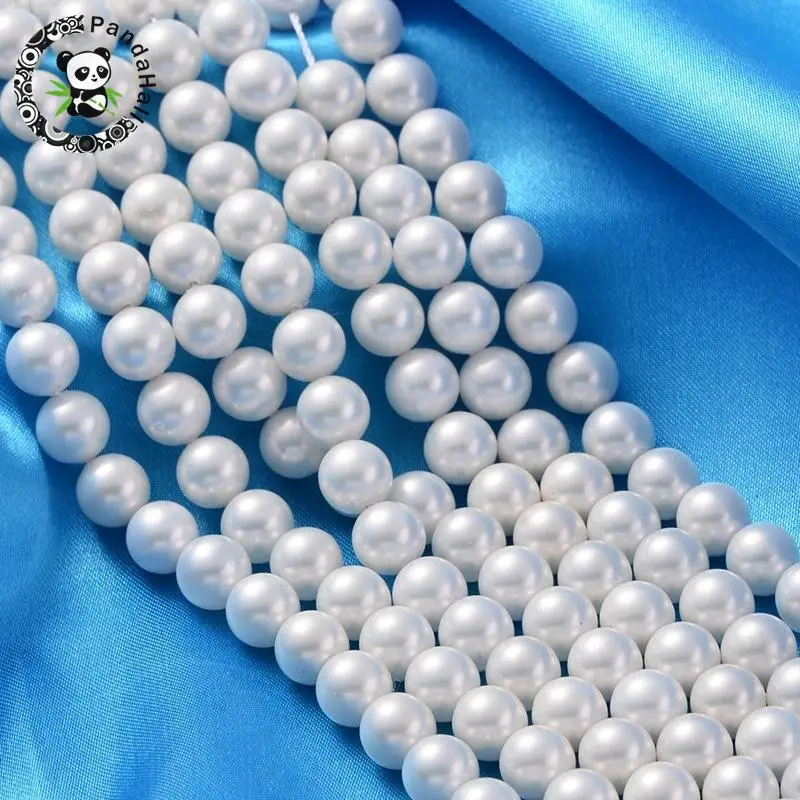 Shell Pearl Beads Strands, Grade A, Polished, Round, White, 8mm, Hole: 0.8mm; about 47~50pcs/strand, 16"
Shell Pearl Beads Strands, Grade A, Polished, Round, White, 8mm, Hole: 0.8mm; about 47~50pcs/strand, 16"