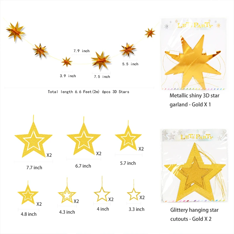 Gold Glitter Star Party Decoration Paper Garlands Decoration Birthday Party Christmas Tree Supplies Girls Bedroom Decor
Gold Glitter Star Party Decoration Paper Garlands Decoration Birthday Party Christmas Tree Supplies Girls Bedroom Decor