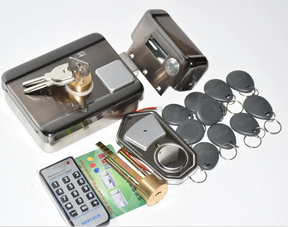 outdoor 10 tags Electric lock & gate lock Access Control system Electronic integrated RFID Door Rim lock with ID reader 125khz
outdoor 10 tags Electric lock & gate lock Access Control system Electronic integrated RFID Door Rim lock with ID reader 125khz