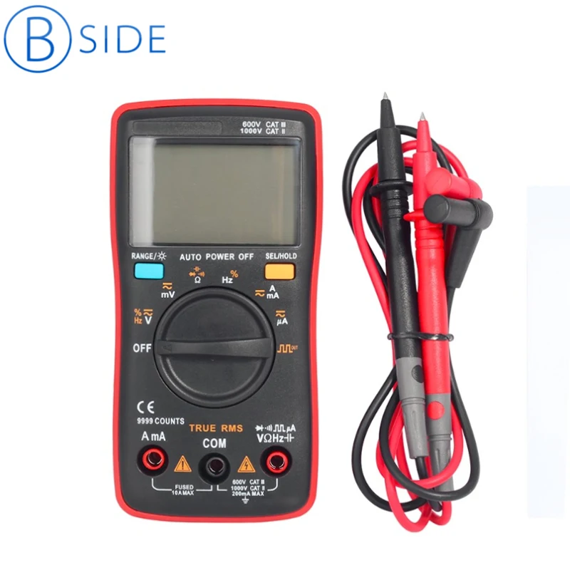 Мультиметр BSIDE ZT109, профессиональный, практичный, 9999 отсчетов, цифровой мультиметр с подсветкой, амперметр переменного/постоянного тока, вол...
Мультиметр BSIDE ZT109, профессиональный, практичный, 9999 отсчетов, цифровой мультиметр с подсветкой, амперметр переменного/постоянного тока, вол...