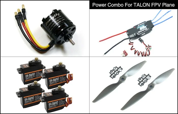 Power Combo For TALON FPV Plane motor esc prop servos kit X2814 FLYFUN 60A ES08MD Propeller RC Powered Glider Electric Airplane
Power Combo For TALON FPV Plane motor esc prop servos kit X2814 FLYFUN 60A ES08MD Propeller RC Powered Glider Electric Airplane